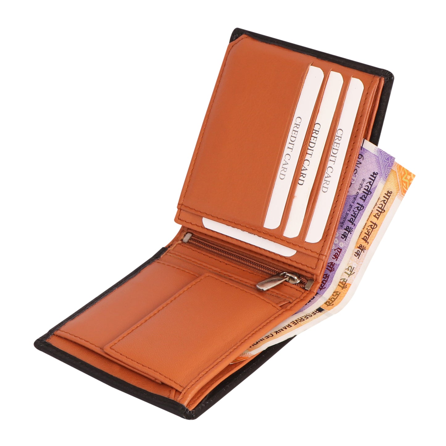 Men Charcoal Sienna Bi-fold Leather Wallet