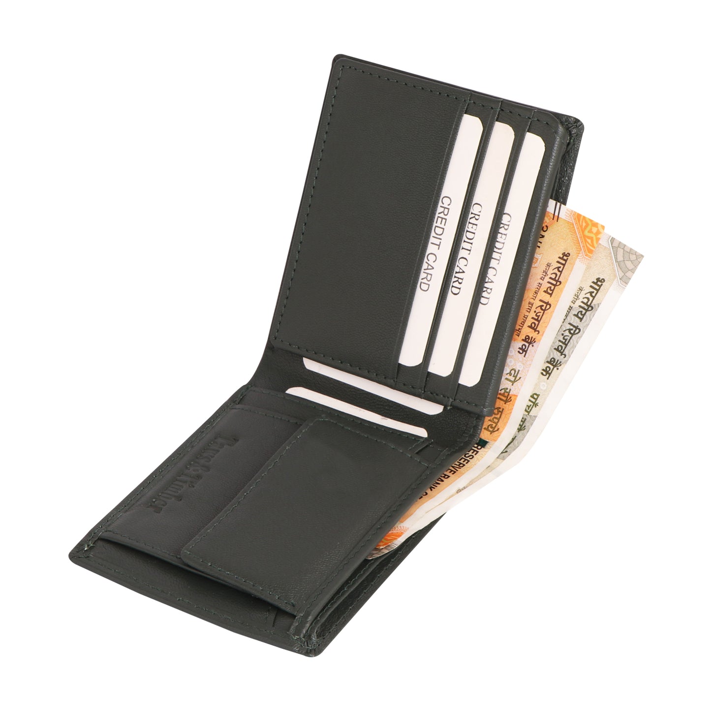 Charcoal Gray Bi-fold Leather Wallet