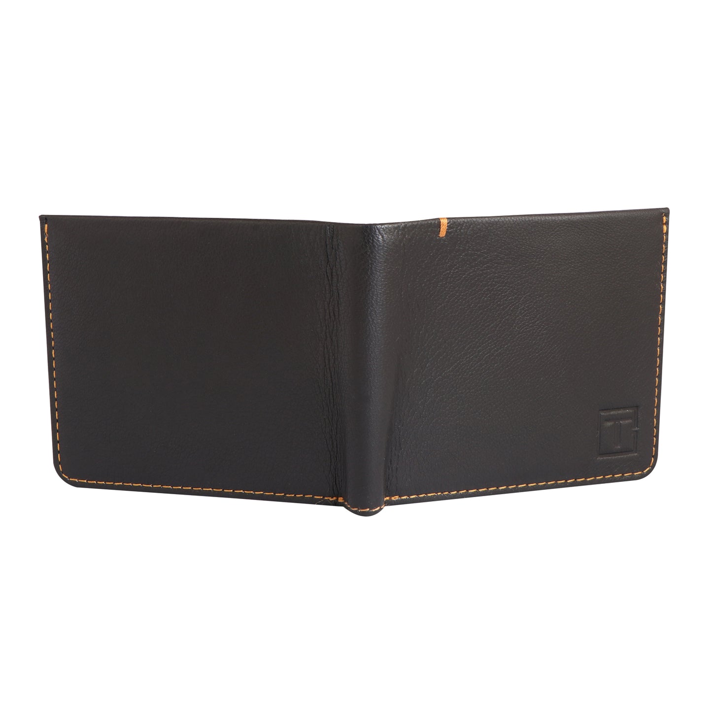Men Black and Tan Bi-fold Leather Wallet