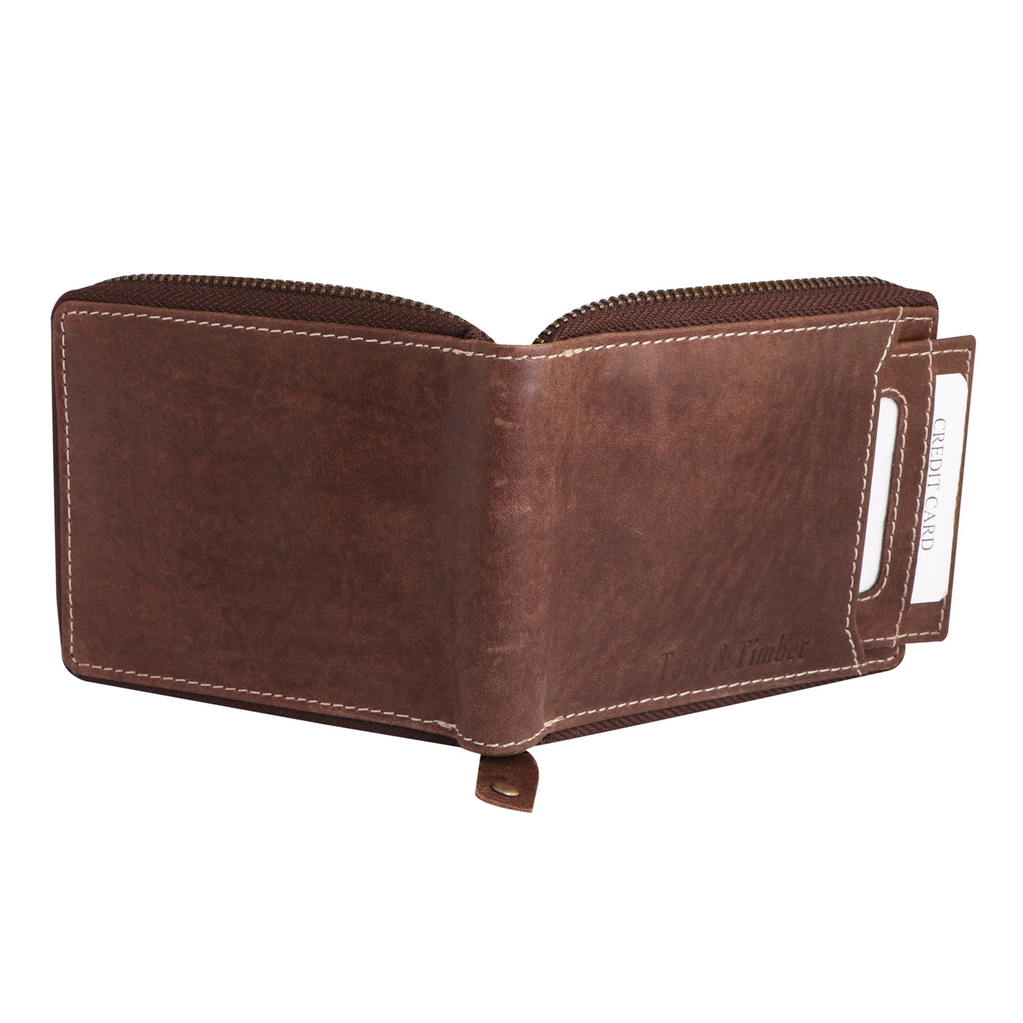 Men Chestnut Brown Bi-fold Genuine Leather Wallet