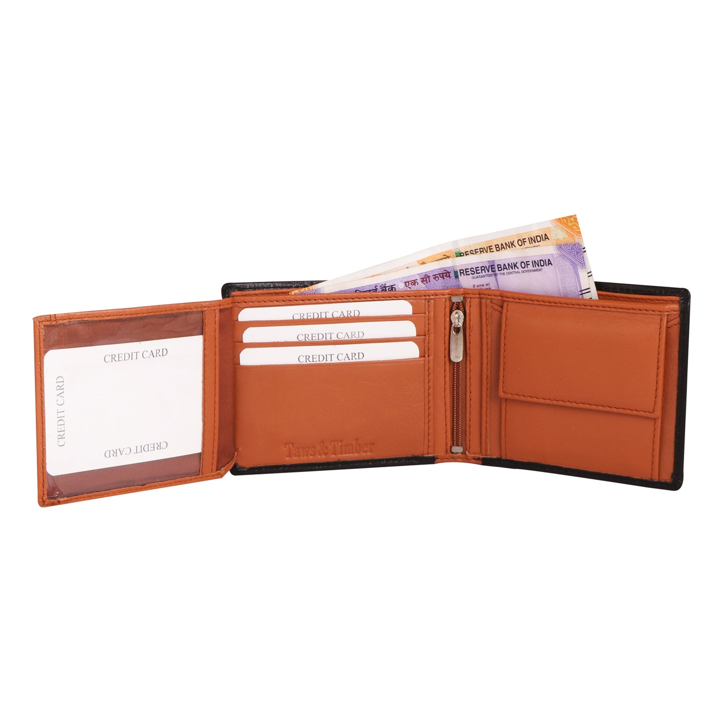 Men Charcoal Sienna Bi-fold Leather Wallet