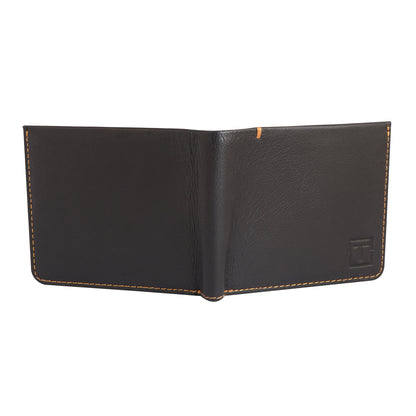 Men Black and Tan Bi-fold Leather Wallet