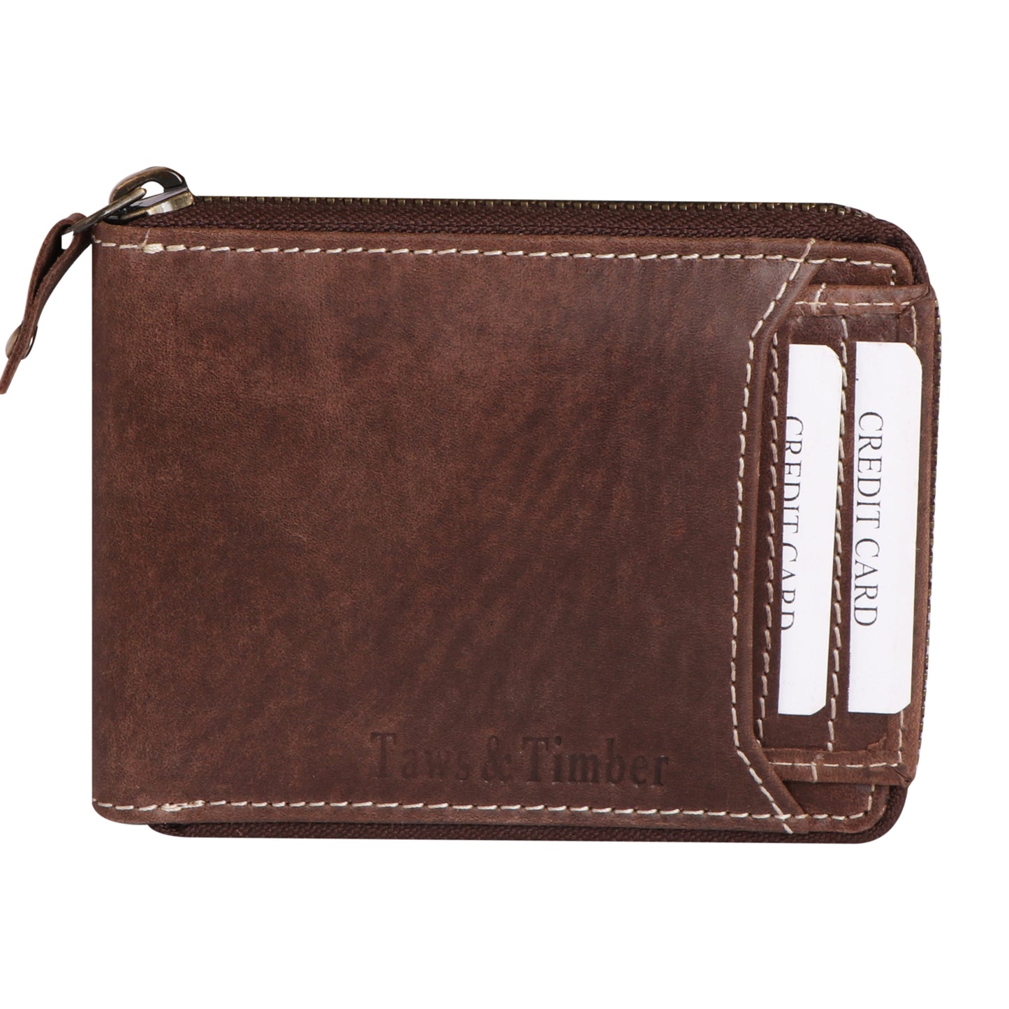 Men Chestnut Brown Bi-fold Genuine Leather Wallet