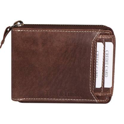 Men Chestnut Brown Bi-fold Genuine Leather Wallet