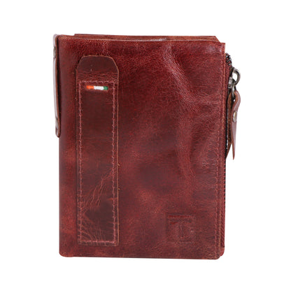 Men Brown Zip-around Leather Wallet